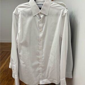 Men's White Cuff-Link Dress Shirt